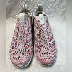 Adidas Pink Rapid Run Laceless Shoes women's size 6 Primeknit City sock
